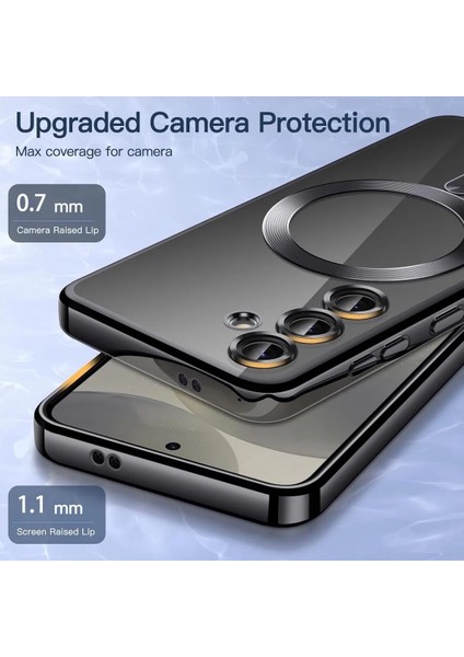 Samsung Galaxy A26 Kılıf Magsafe Wirelles Şarj Destekli Parlak Renkli Kenarlı Arkası Şeffaf Lensli Silikon fırsatları