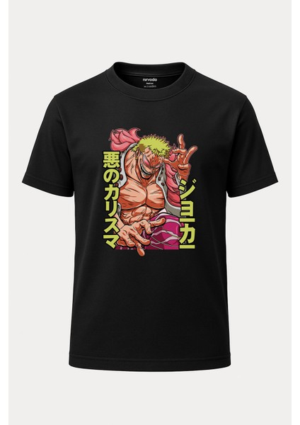 Doflamingo One Piece Baskılı Loose Fit Bisiklet Yaka Unisex Tişört Anime Manga
