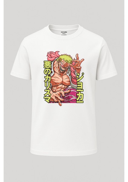 Doflamingo One Piece Baskılı Loose Fit Bisiklet Yaka Unisex Tişört Anime Manga