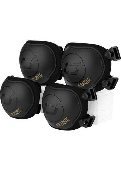Xxs-S Dizlik ve Dirseklik Scooter Koruyucu Set Black&gold 230925-00166