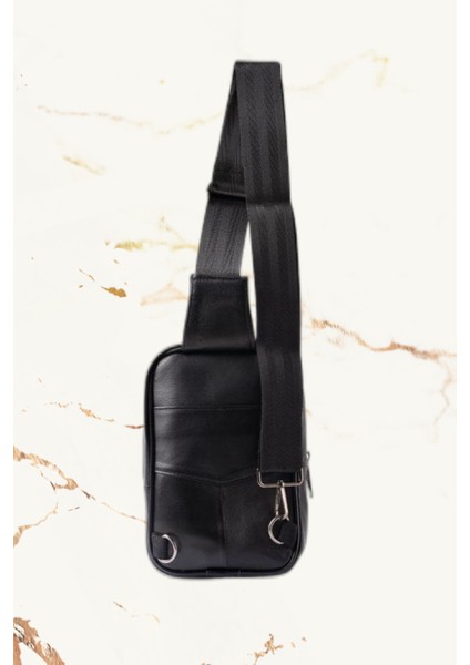 USB Çıkışlı Unisex Bodybag Siyah Çapraz Çanta(Hakiki Deri) modelleri