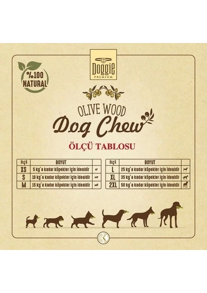 Doggie Doğal Zeytin Ağacı Köpek Çiğneme Oyuncağı Small