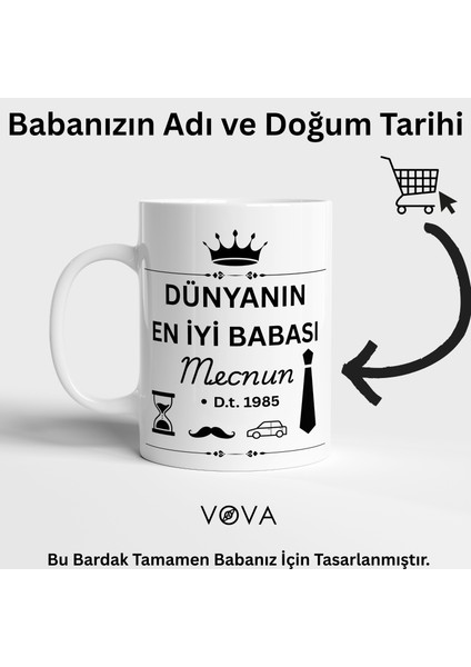 Özel Tasarım Babalar Günü Kupa – Isim ve Doğum Tarihi ile