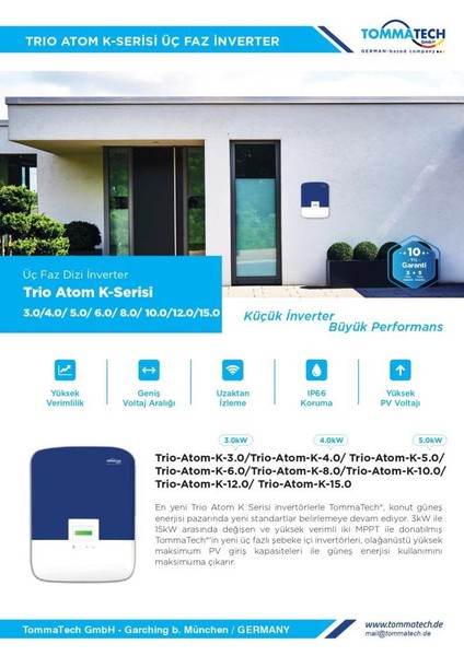 Trio Atom K 10.0kw Üç Faz Inverter