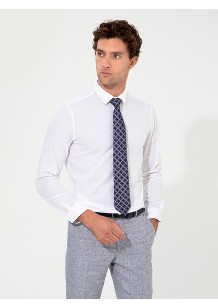 Erkek Beyaz Slim Fit Uzun Kollu Gömlek 50217750-VR013 modelleri