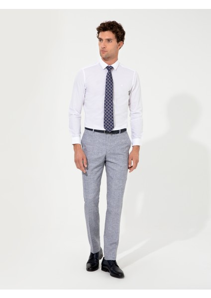 Erkek Beyaz Slim Fit Uzun Kollu Gömlek 50217750-VR013 fırsatları