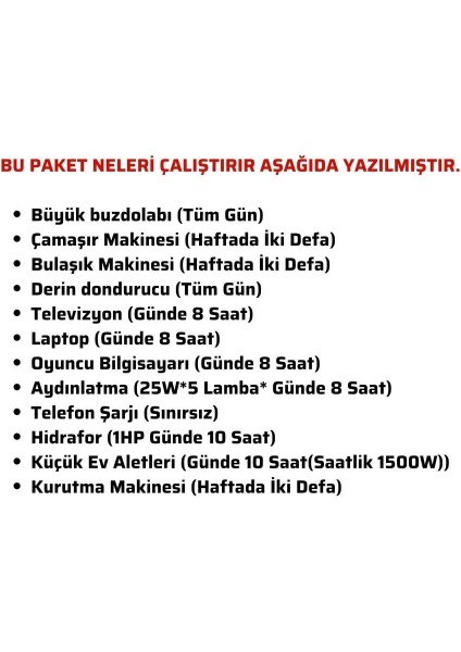 Güneş Enerjisi Hazır Solar Paket – 11KW Inverter + 20X 550W Güneş Paneli + 12X 12V 200AH Jel Akü fırsatları