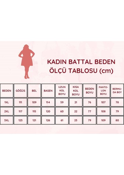 Kadın Desenli Bisiklet Yaka 3 Düğmeli Yırtmaç Detaylı Büyük Beden Viskon Kısa Kol Pijama Takımı