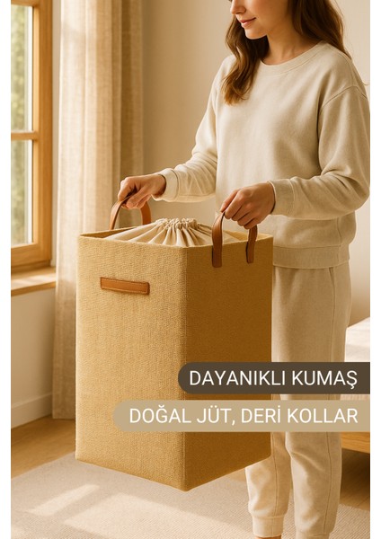 Çamaşır Sepeti Büzgülü Jüt Kapaklı Metal Çerçeveli Kirli Sepeti Çocuk Oyuncak Banyo Düzenleyici fiyatları