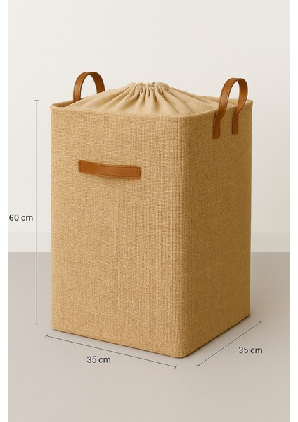 Çamaşır Sepeti Büzgülü Jüt Kapaklı Metal Çerçeveli Kirli Sepeti Çocuk Oyuncak Banyo Düzenleyici indirimleri