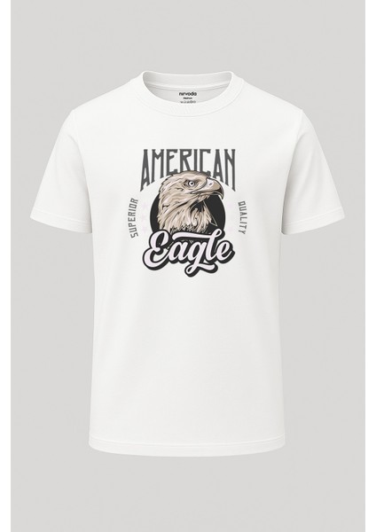 American Eagle Kartal Baskılı Loose Fit Bisiklet Yaka Unisex Tişört