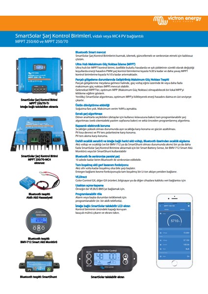 Victron Smartsolar Mppt 250/60-TR – Gelişmiş Güneş Enerjisi Şarj Kontrol Cihazı