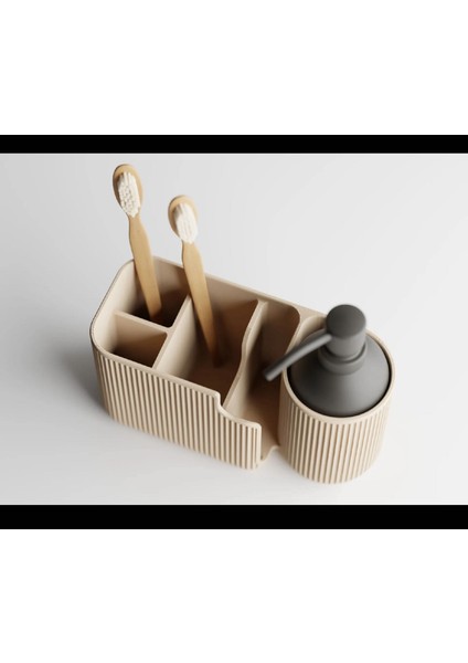 Diş Fırçalık ve Sabunluk Standı Düzenleyici Organizer Banyo Dekoratif