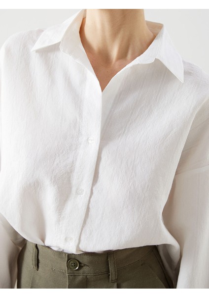 Yeni Sezon Cizgili Oversize Poplin Kadin Gomlek - S5KI73Z8 modelleri