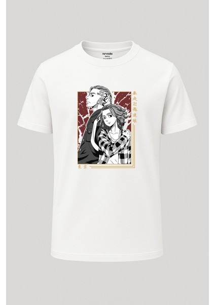 Tokyo Revengers Sano Baskılı Loose Fit Bisiklet Yaka Unisex Tişört Anime Manga