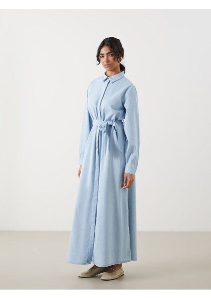 Yeni Sezon Gomlek Yaka Kadin Jean Elbise - S5HV34Z8