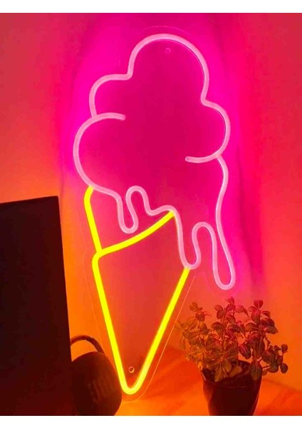 Neon LED Işıklı Dondurma