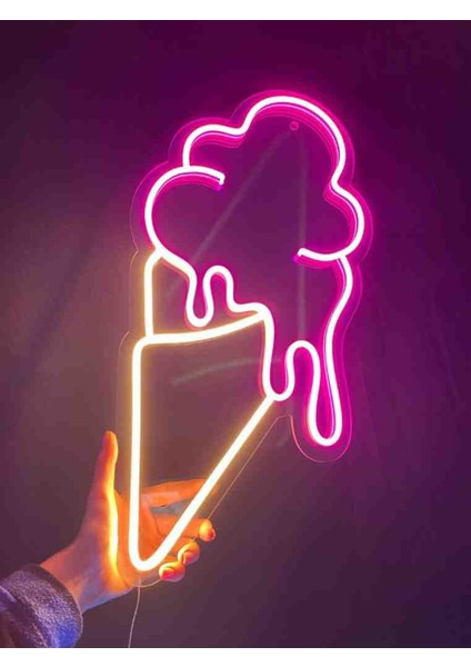 Neon LED Işıklı Dondurma modelleri