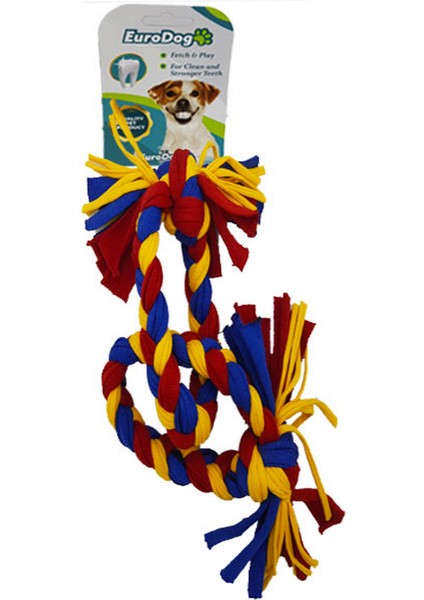 Köpek Diş Ipi 2 Halka 35CM (Sarı-Kır-Mavi) Dpmah