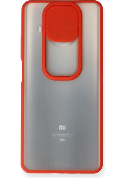 Xiaomi Mi 10T Lite Kılıf Palm Buzlu Kamera Sürgülü Silikon - Kırmızı Dpmah