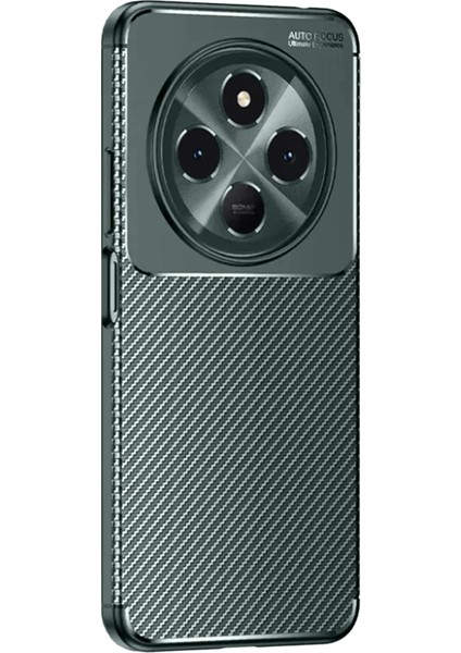 Tecno Spark 30C Kılıf Auto Focus Karbon Kapak - Koyu Yeşil Dpmah