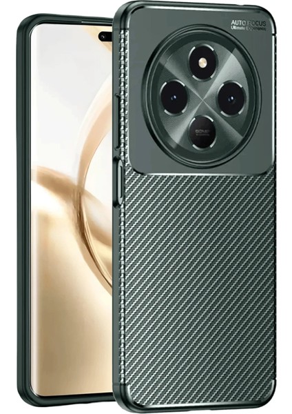 Tecno Spark 30C Kılıf Auto Focus Karbon Kapak - Koyu Yeşil Dpmah