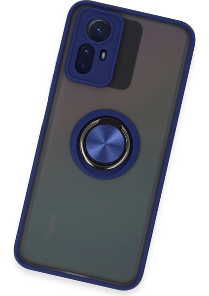 Xiaomi Redmi Note 12S Kılıf Montreal Yüzüklü Silikon Kapak - Lacivert Dpmah