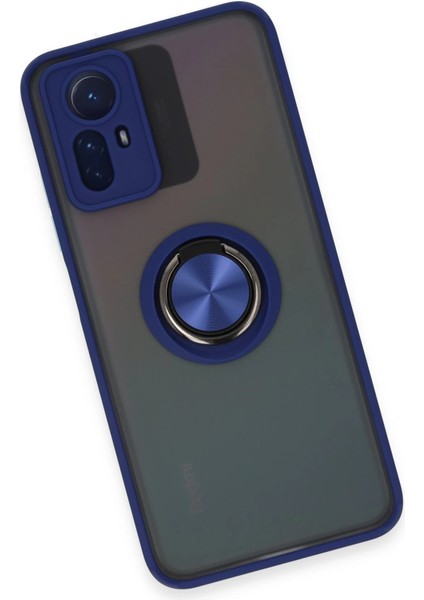 Xiaomi Redmi Note 12S Kılıf Montreal Yüzüklü Silikon Kapak - Lacivert Dpmah