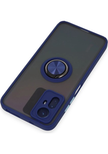 Xiaomi Redmi Note 12S Kılıf Montreal Yüzüklü Silikon Kapak - Lacivert Dpmah