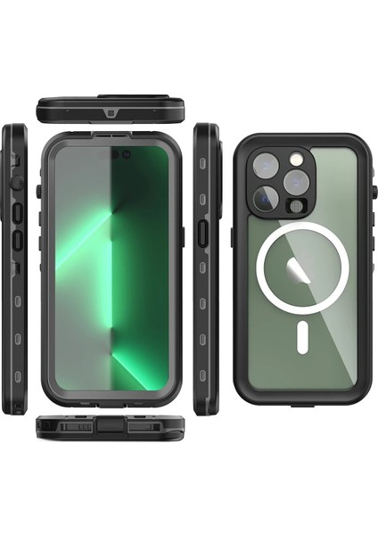 Iphone 14 Pro Kılıf Red Pepper Magneticsafe Su Geçirmez Kılıf - Siyah-Gri Dpmah modelleri