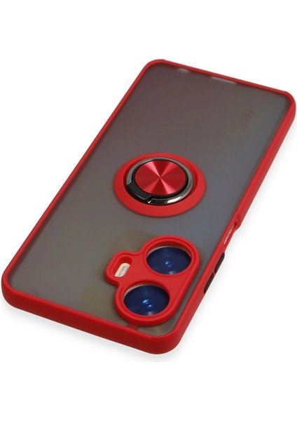 Realme C55 Kılıf Montreal Yüzüklü Silikon Kapak - Kırmızı Dpmah fırsatları