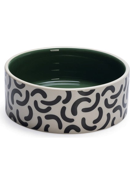 Köpek Mama Su Kabı, Seramik, Yeşil Beyaz, 16CM, 800ML Dpmah