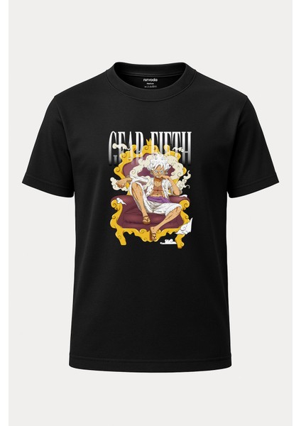 Luffy One Piece Baskılı Loose Fit Bisiklet Yaka Unisex Tişört Anime Manga