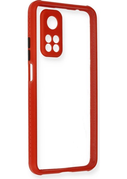 Xiaomi Mi 10T Pro Kılıf Miami Şeffaf Silikon - Kırmızı Dpmah