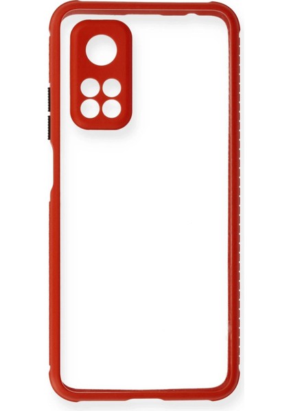 Xiaomi Mi 10T Pro Kılıf Miami Şeffaf Silikon - Kırmızı Dpmah