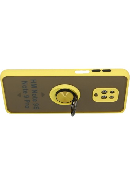 Xiaomi Redmi Note 9 Pro Kılıf Montreal Yüzüklü Silikon Kapak - Sarı Dpmah