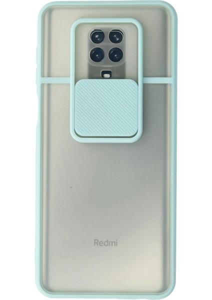 Xiaomi Redmi Note 9 Pro Kılıf Palm Buzlu Kamera Sürgülü Silikon - Turkuaz Dpmah