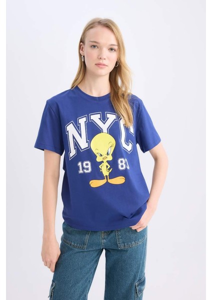 Yeni Sezon Coool Looney Tunes Regular Fit Baskılı Kısa Kollu Tişört