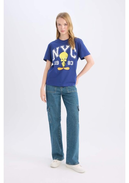 Yeni Sezon Coool Looney Tunes Regular Fit Baskılı Kısa Kollu Tişört