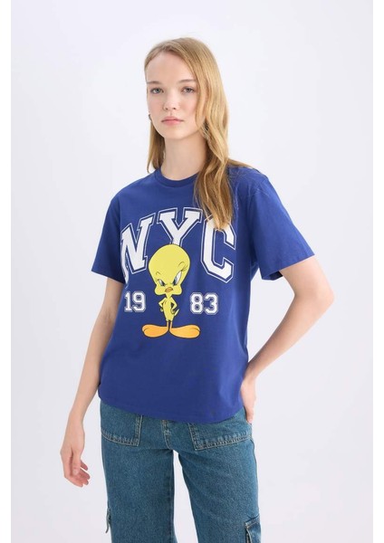 Yeni Sezon Coool Looney Tunes Regular Fit Baskılı Kısa Kollu Tişört