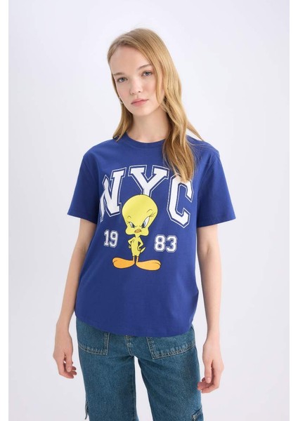 Yeni Sezon Coool Looney Tunes Regular Fit Baskılı Kısa Kollu Tişört
