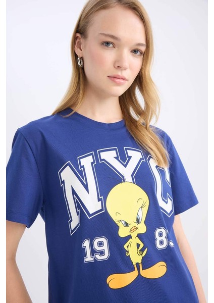 Yeni Sezon Coool Looney Tunes Regular Fit Baskılı Kısa Kollu Tişört