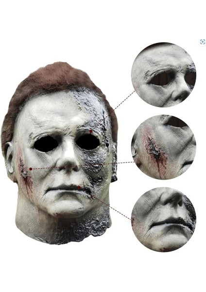 Michael Myers Lateks Maske - Michael Myers Et Maske Kafaya Tam Geçmeli