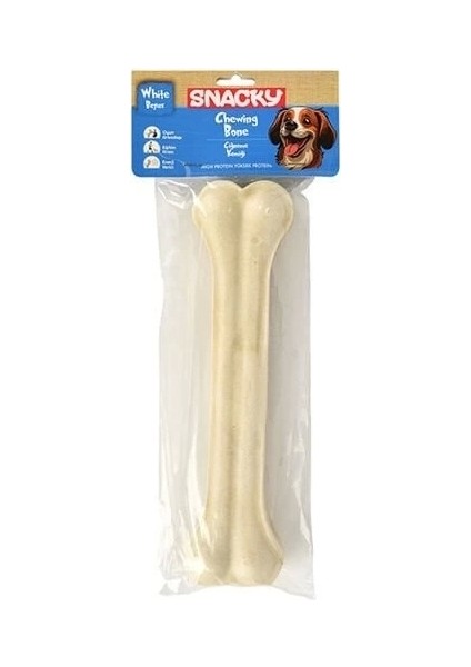 Snacky Beyaz Preslenmiş Yüksek Proteinli Köpek Çiğneme Kemiği 1 Adet 245 gr