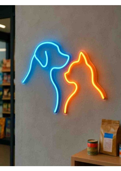 Neon LED Işıklı Kedi Köpek