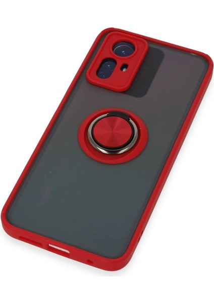 Xiaomi Redmi Note 12S Kılıf Montreal Yüzüklü Silikon Kapak - Kırmızı Dpmah