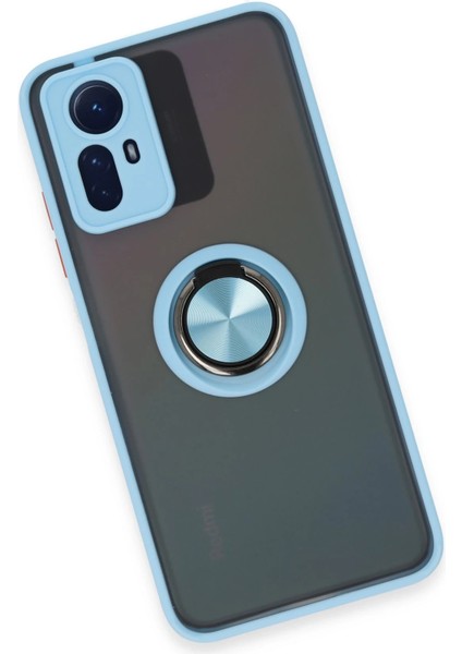 Xiaomi Redmi Note 12S Kılıf Montreal Yüzüklü Silikon Kapak - Buz Mavi Dpmah
