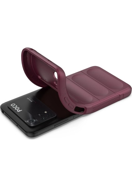 Xiaomi Poco M4 Pro 4g Kılıf Optimum Silikon - Bordo Dpmah