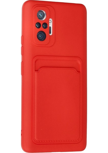 Xiaomi Redmi Note 10 Pro Kılıf Kelvin Kartvizitli Silikon - Kırmızı Dpmah