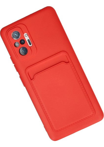 Xiaomi Redmi Note 10 Pro Kılıf Kelvin Kartvizitli Silikon - Kırmızı Dpmah